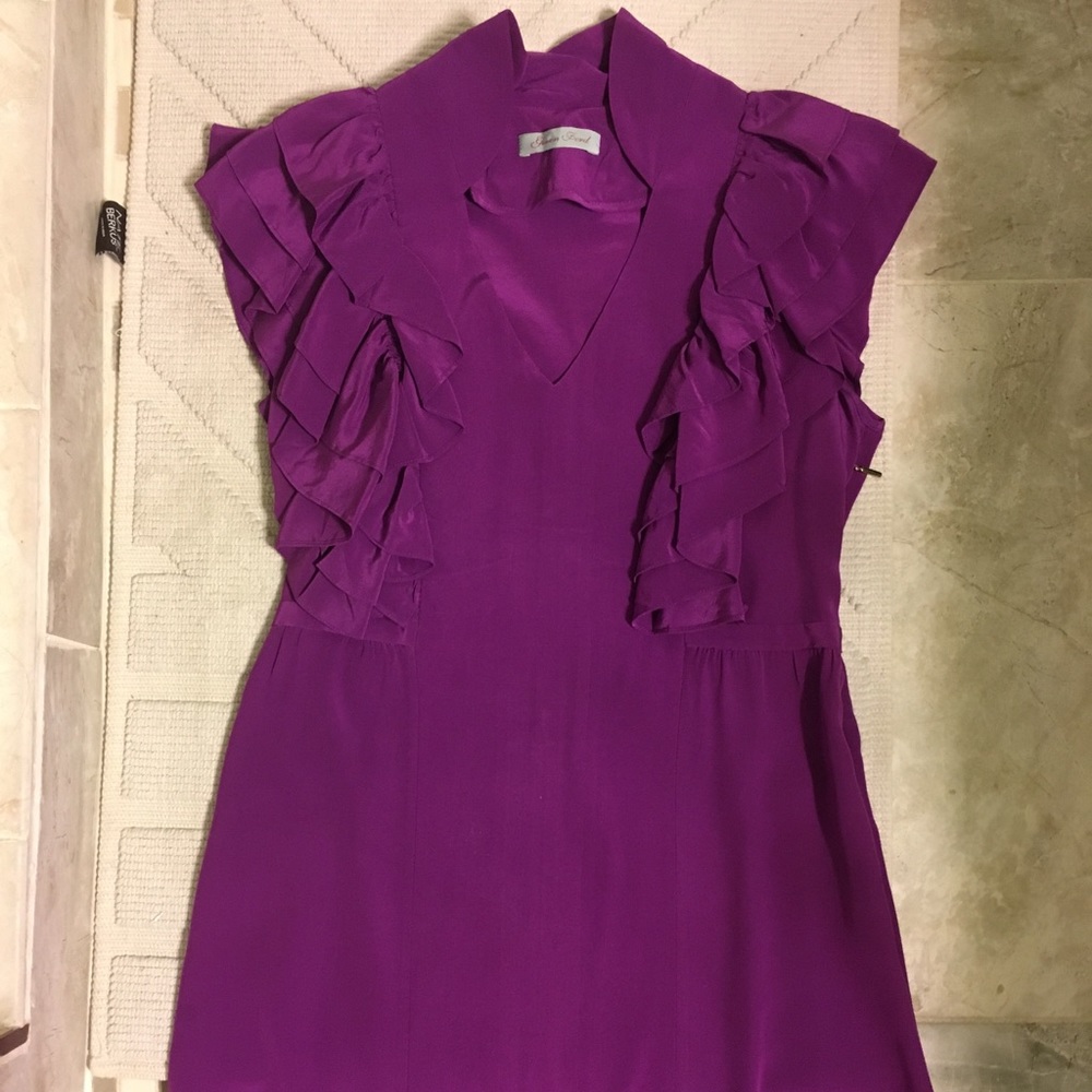 Gorgeous silk ruffled cocktail dress